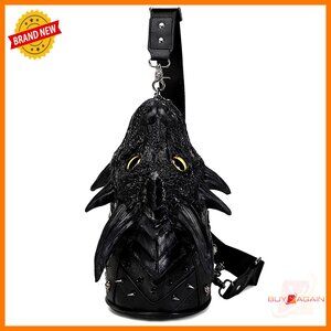 Steampunk Dragon Head Crossbody Bag PVC Chain Strap Adjustable Shoulder